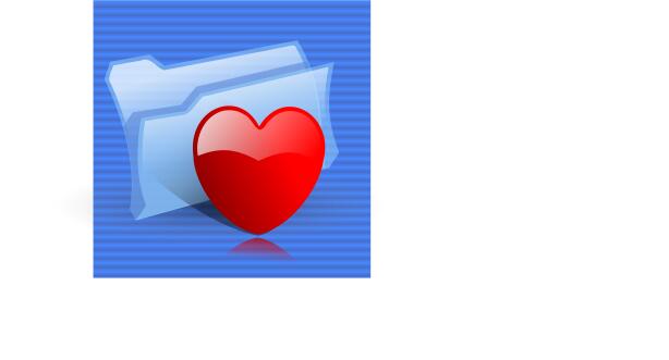 Vector clip art of blue favorites folder icon