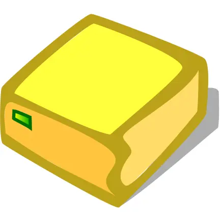 Vector image of orange hard disk drive icon