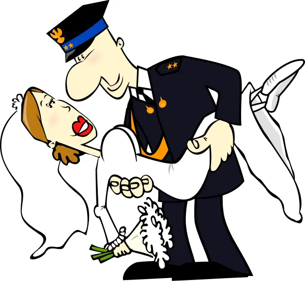 Vector graphics of wedding couple