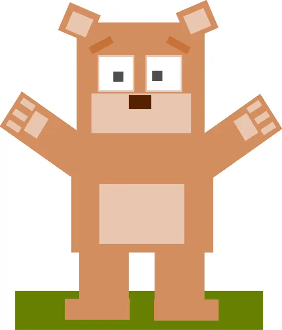 Square cartoon bear vector image