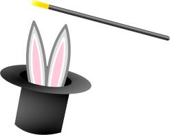 Magic hat and wand vector graphics