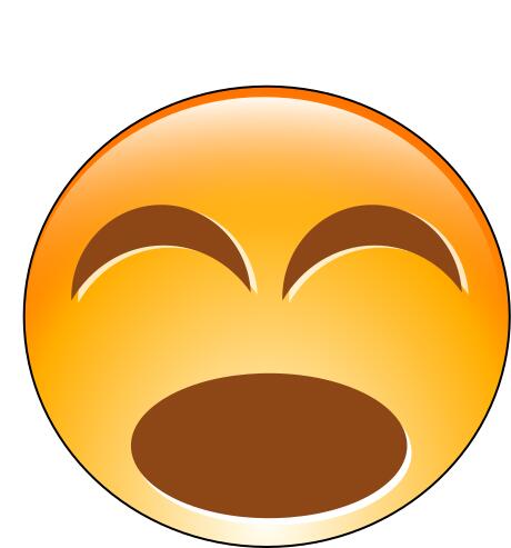 Vector image of orange confused smiley