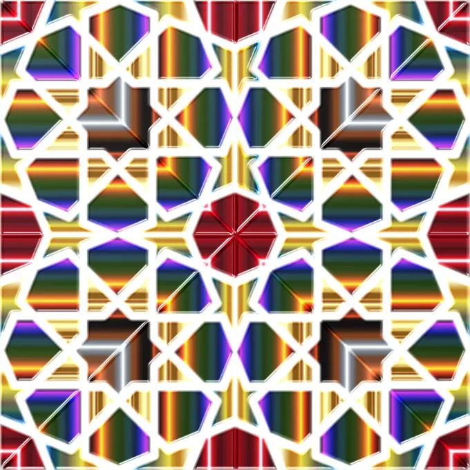 Vector illustration of neon stars patterned tile