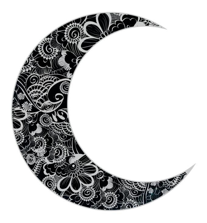 Vector clip art of floral crescent moon