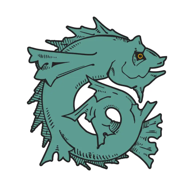 Fish horse silhouette vector graphics