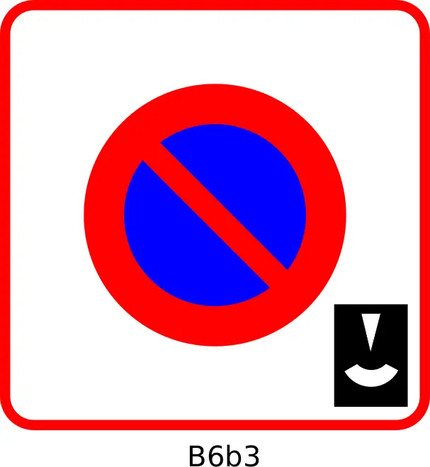 Vector illustration of parking prohibited all time French road sign