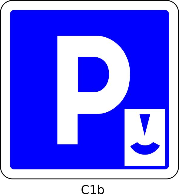 Vector image of parking disc area blue road sign