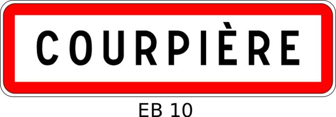 Vector clip art of entry into urban area traffic information sign in France