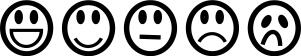 Drawing of service satisfaction smiley marks