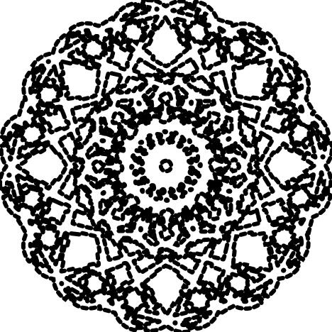 Vector drawing of rosette knitwear