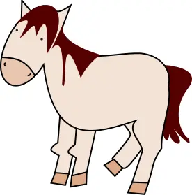 Vector image of red cartoon horse