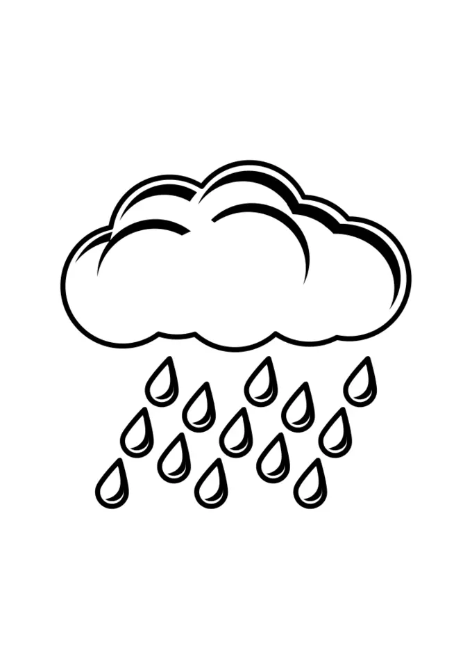 Clip art of black and white rainy day sign