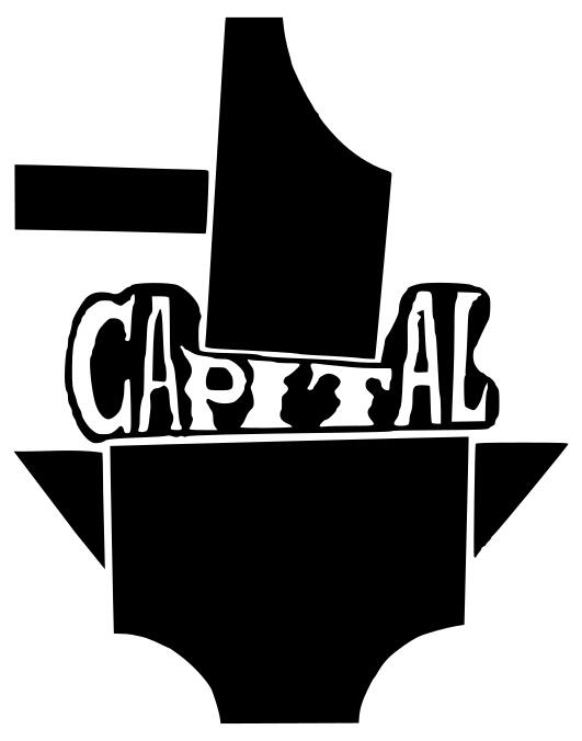 Drawing of smash capitalism with hammer