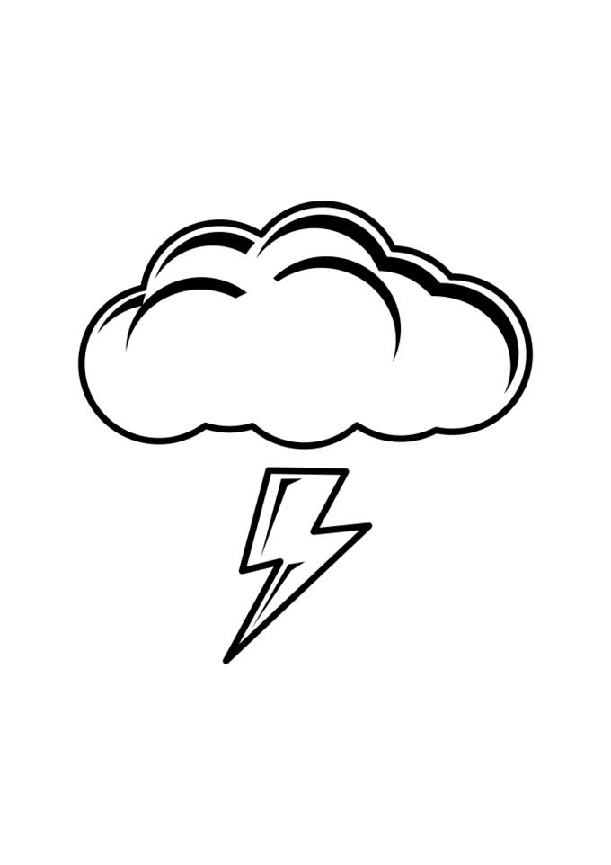 Graphics of black and white thundering day sign