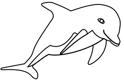 Vector graphics of diving dolphin