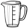 Vector image of measuring cup line art