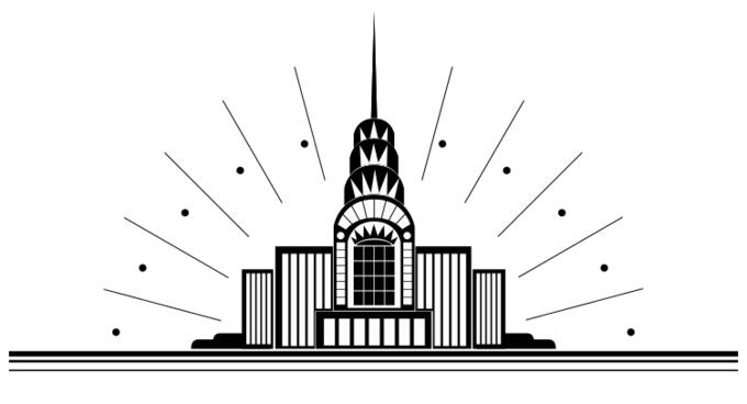 Vector drawing of art deco city