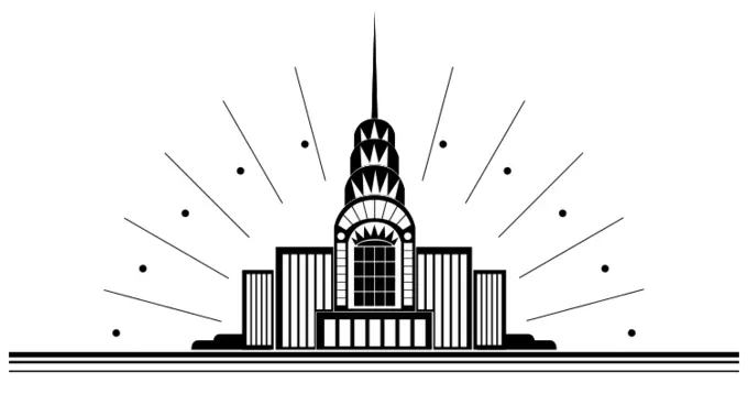 Vector drawing of art deco city