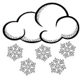 Clip art of think line art snowy cloud