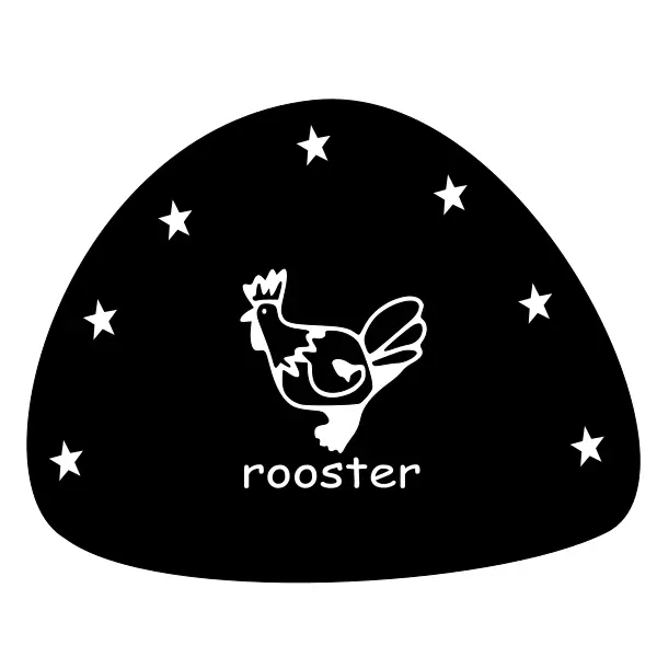 Rooster with 7 stars hat vector graphics