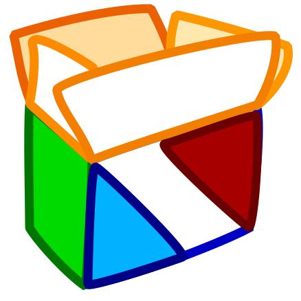 Vector clip art of multi colored open package