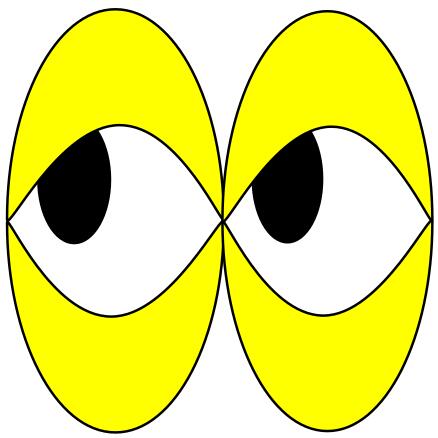 Vector image of sad eyes looking to the side