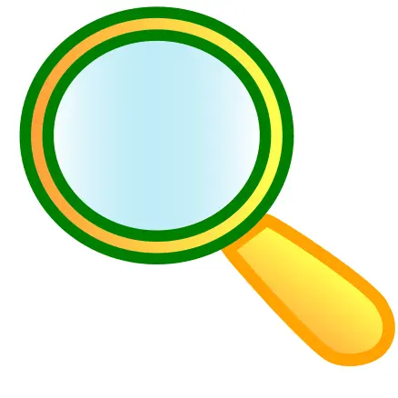 Vector graphics of magnifier with orange handle