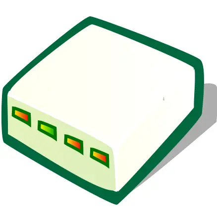 Vector clip art of internet modem with color lights