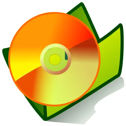 Vector illustration of orange CD folder icon