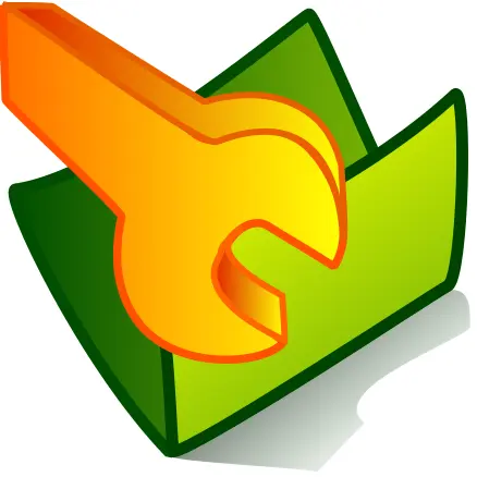 Vector graphics of freehand drawn green folder tools icon
