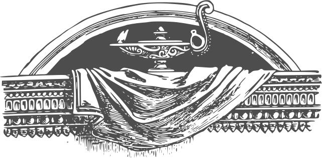 Vector illustration of old style lamp on a balcony wall