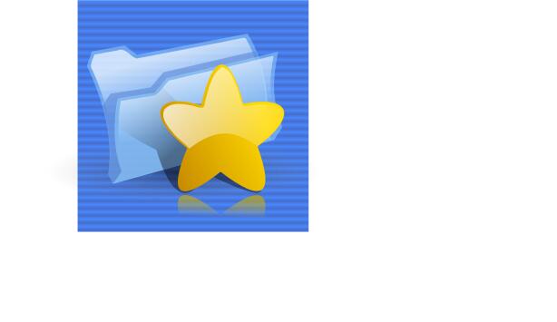 Blue background favourites folder computer icon vector clip art