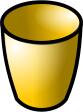 Glossy brown pot vector drawing