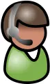Feamle white Indian telephone operator icon vector image