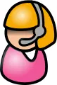 Vector image of Indian woman with blonde hair telephone operator icon