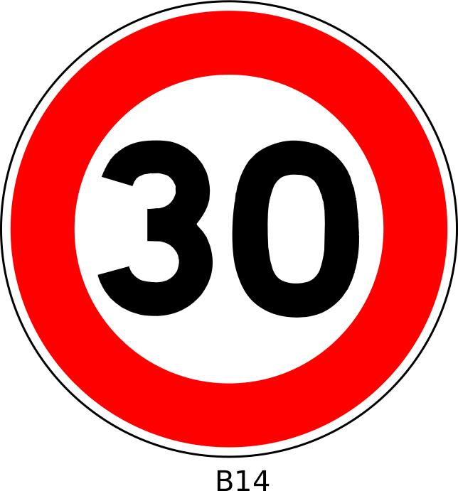 Vector illustration of 30 speed limitation traffic sign