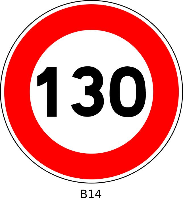 Vector graphics of 130 speed limitation traffic sign