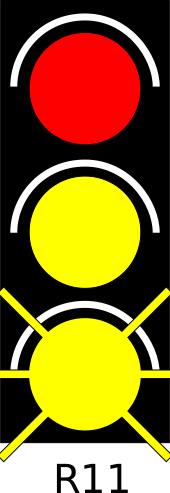 Vector graphics of amber GO traffic light illustration