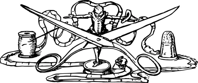 Scissors decorative divilder vector drawing