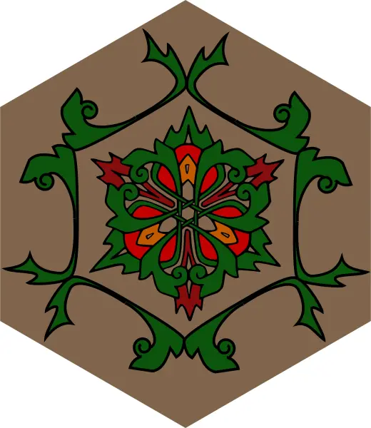 Hexagonal Decorative Tile vector illustration