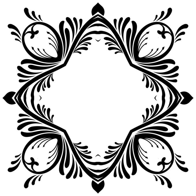Vector graphics of star shaped decoration with oval flowers