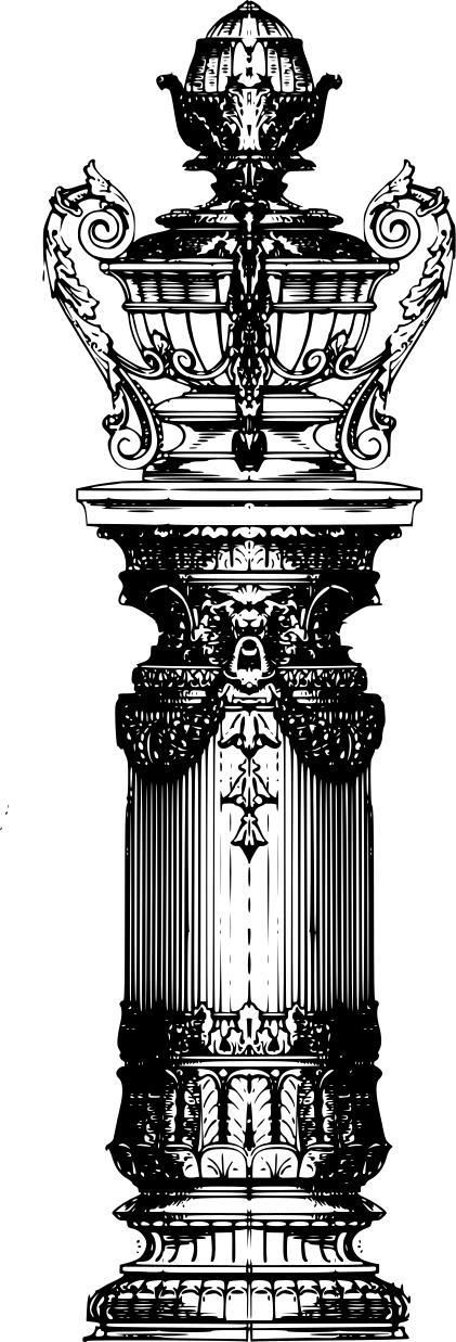 Vector clip art of ancient print decorative pillar
