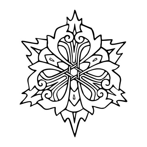 Vector image of decorative medallion with transparent background
