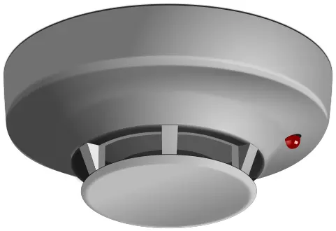 Grayscale smoke detector vector drawing