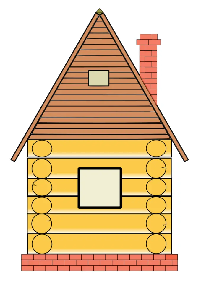 Russian small house vector drawing