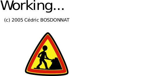 Vector drawing of working sign for a computer process