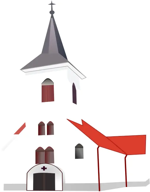 Country church vector drawing