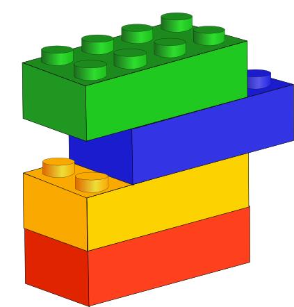 Four colorful building blocks vector image