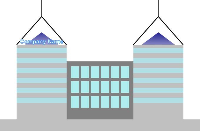 Vector clip art of two-tower office building
