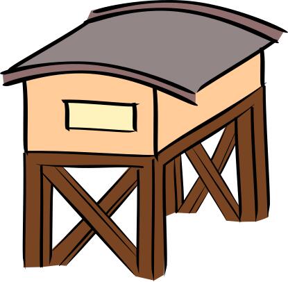 Vector image of building on poles
